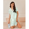 image:imageEkouaer Nightgowns for Women Button Down Sleep Shirt Short Sleeve NightShirts Boyfriend Sleepdress Soft Pajama DressGreen Floral
