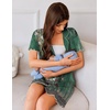 image:imageEkouaer Nightgowns for Women Button Down Sleep Shirt Short Sleeve NightShirts Boyfriend Sleepdress Soft Pajama DressGreen Flower