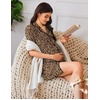 image:imageEkouaer Nightgowns for Women Button Down Sleep Shirt Short Sleeve NightShirts Boyfriend Sleepdress Soft Pajama DressLeopard
