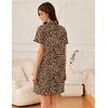 image:imageEkouaer Nightgowns for Women Button Down Sleep Shirt Short Sleeve NightShirts Boyfriend Sleepdress Soft Pajama DressLeopard