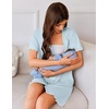 image:imageEkouaer Nightgowns for Women Button Down Sleep Shirt Short Sleeve NightShirts Boyfriend Sleepdress Soft Pajama DressLight Blue