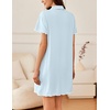 image:imageEkouaer Nightgowns for Women Button Down Sleep Shirt Short Sleeve NightShirts Boyfriend Sleepdress Soft Pajama DressLight Blue