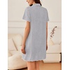 image:imageEkouaer Nightgowns for Women Button Down Sleep Shirt Short Sleeve NightShirts Boyfriend Sleepdress Soft Pajama DressLight Gray