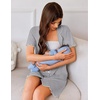 image:imageEkouaer Nightgowns for Women Button Down Sleep Shirt Short Sleeve NightShirts Boyfriend Sleepdress Soft Pajama DressLight Gray