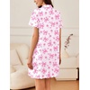 image:imageEkouaer Nightgowns for Women Button Down Sleep Shirt Short Sleeve NightShirts Boyfriend Sleepdress Soft Pajama DressPink Floral