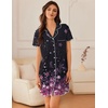 image:imageEkouaer Nightgowns for Women Button Down Sleep Shirt Short Sleeve NightShirts Boyfriend Sleepdress Soft Pajama DressPink Flower