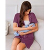 image:imageEkouaer Nightgowns for Women Button Down Sleep Shirt Short Sleeve NightShirts Boyfriend Sleepdress Soft Pajama DressPurple