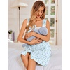 image:imageEkouaer Nightgowns for Women Button Up Sleepshirt Tank Sleeveless Nightshirt Soft Sleepwear with Pockets SXXXLBlue Floral