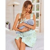 image:imageEkouaer Nightgowns for Women Button Up Sleepshirt Tank Sleeveless Nightshirt Soft Sleepwear with Pockets SXXXLCyan White Floral