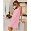 image:imageEkouaer Nightgowns for Women Button Up Sleepshirt Tank Sleeveless Nightshirt Soft Sleepwear with Pockets SXXXLDark Pink