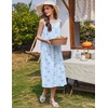 image:imageEkouaer Nightgowns for Women Cotton Long Night Gown Sleeveless Sleep Dress Victorian Nightdress Ladies SleepwearBlue Florals