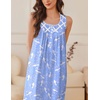 image:imageEkouaer Nightgowns for Women Cotton Long Night Gown Sleeveless Sleep Dress Victorian Nightdress Ladies SleepwearBlue White Birds