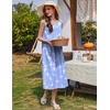 image:imageEkouaer Nightgowns for Women Cotton Long Night Gown Sleeveless Sleep Dress Victorian Nightdress Ladies SleepwearBlue White Birds