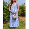image:imageEkouaer Nightgowns for Women Cotton Long Night Gown Sleeveless Sleep Dress Victorian Nightdress Ladies SleepwearBlue White Birds