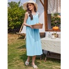 image:imageEkouaer Nightgowns for Women Cotton Long Night Gown Sleeveless Sleep Dress Victorian Nightdress Ladies SleepwearCyan