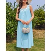 image:imageEkouaer Nightgowns for Women Cotton Long Night Gown Sleeveless Sleep Dress Victorian Nightdress Ladies SleepwearCyan