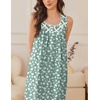 image:imageEkouaer Nightgowns for Women Cotton Long Night Gown Sleeveless Sleep Dress Victorian Nightdress Ladies SleepwearGreen White Florals