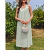image:imageEkouaer Nightgowns for Women Cotton Long Night Gown Sleeveless Sleep Dress Victorian Nightdress Ladies SleepwearLight Green