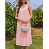 image:imageEkouaer Nightgowns for Women Cotton Long Night Gown Sleeveless Sleep Dress Victorian Nightdress Ladies SleepwearLight Pink