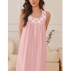 image:imageEkouaer Nightgowns for Women Cotton Long Night Gown Sleeveless Sleep Dress Victorian Nightdress Ladies SleepwearLight Pink