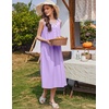 image:imageEkouaer Nightgowns for Women Cotton Long Night Gown Sleeveless Sleep Dress Victorian Nightdress Ladies SleepwearLight Purple