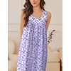 image:imageEkouaer Nightgowns for Women Cotton Long Night Gown Sleeveless Sleep Dress Victorian Nightdress Ladies SleepwearPurple Abstract Dots