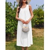 image:imageEkouaer Nightgowns for Women Cotton Long Night Gown Sleeveless Sleep Dress Victorian Nightdress Ladies SleepwearWhite