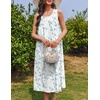 image:imageEkouaer Nightgowns for Women Cotton Long Night Gown Sleeveless Sleep Dress Victorian Nightdress Ladies SleepwearWhite Blue Florals