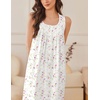 image:imageEkouaer Nightgowns for Women Cotton Long Night Gown Sleeveless Sleep Dress Victorian Nightdress Ladies SleepwearWhite Pink  Lilac Florals