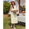 image:imageEkouaer Nightgowns for Women Cotton Long Night Gown Sleeveless Sleep Dress Victorian Nightdress Ladies SleepwearYellow Green Leaf