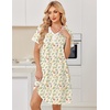 image:imageEkouaer Nightgowns for Women Cotton Night Gowns Short Sleeve Moo Moos Button House Dress V Neck Sleepshirts Soft SleepwearFloral Light Yellow