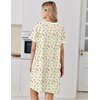image:imageEkouaer Nightgowns for Women Cotton Night Gowns Short Sleeve Moo Moos Button House Dress V Neck Sleepshirts Soft SleepwearFloral Light Yellow
