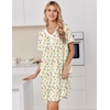 image:imageEkouaer Nightgowns for Women Cotton Night Gowns Short Sleeve Moo Moos Button House Dress V Neck Sleepshirts Soft SleepwearFloral Light Yellow
