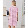 image:imageEkouaer Nightgowns for Women Cotton Night Gowns Short Sleeve Moo Moos Button House Dress V Neck Sleepshirts Soft SleepwearFlowers Pink