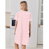 image:imageEkouaer Nightgowns for Women Cotton Night Gowns Short Sleeve Moo Moos Button House Dress V Neck Sleepshirts Soft SleepwearLittle Flowers Pink