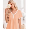 image:imageEkouaer Nightgowns for Women Cotton Night Gowns Short Sleeve Moo Moos Button House Dress V Neck Sleepshirts Soft SleepwearPink