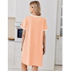 image:imageEkouaer Nightgowns for Women Cotton Night Gowns Short Sleeve Moo Moos Button House Dress V Neck Sleepshirts Soft SleepwearPink