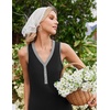 image:imageEkouaer Nightgowns for Women Cotton Night Gowns Tank Night Shirts Sleeveless Sleep Dress Button Sleep Shirts Henley SleepwearBlack