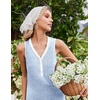 image:imageEkouaer Nightgowns for Women Cotton Night Gowns Tank Night Shirts Sleeveless Sleep Dress Button Sleep Shirts Henley SleepwearBlue Big Flower