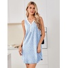 image:imageEkouaer Nightgowns for Women Cotton Night Gowns Tank Night Shirts Sleeveless Sleep Dress Button Sleep Shirts Henley SleepwearBlue Big Flower
