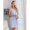 image:imageEkouaer Nightgowns for Women Cotton Night Gowns Tank Night Shirts Sleeveless Sleep Dress Button Sleep Shirts Henley SleepwearBlue Floral