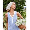 image:imageEkouaer Nightgowns for Women Cotton Night Gowns Tank Night Shirts Sleeveless Sleep Dress Button Sleep Shirts Henley SleepwearBlue Floral