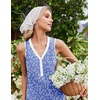 image:imageEkouaer Nightgowns for Women Cotton Night Gowns Tank Night Shirts Sleeveless Sleep Dress Button Sleep Shirts Henley SleepwearBlue Flowers