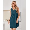 image:imageEkouaer Nightgowns for Women Cotton Night Gowns Tank Night Shirts Sleeveless Sleep Dress Button Sleep Shirts Henley SleepwearBlue Green