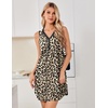 image:imageEkouaer Nightgowns for Women Cotton Night Gowns Tank Night Shirts Sleeveless Sleep Dress Button Sleep Shirts Henley SleepwearBrown Leopard Print