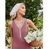 image:imageEkouaer Nightgowns for Women Cotton Night Gowns Tank Night Shirts Sleeveless Sleep Dress Button Sleep Shirts Henley SleepwearGray Purple Red