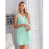 image:imageEkouaer Nightgowns for Women Cotton Night Gowns Tank Night Shirts Sleeveless Sleep Dress Button Sleep Shirts Henley SleepwearLight Green