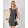image:imageEkouaer Nightgowns for Women Cotton Night Gowns Tank Night Shirts Sleeveless Sleep Dress Button Sleep Shirts Henley SleepwearMedium Grey