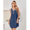 image:imageEkouaer Nightgowns for Women Cotton Night Gowns Tank Night Shirts Sleeveless Sleep Dress Button Sleep Shirts Henley SleepwearNavy