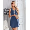 image:imageEkouaer Nightgowns for Women Cotton Night Gowns Tank Night Shirts Sleeveless Sleep Dress Button Sleep Shirts Henley SleepwearNavy